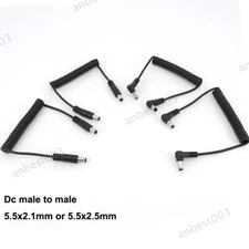 1m DC male to male Angel straight Spring 5.5x2.1mm Plug Cable 2.5 mm Cord