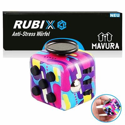 RUBIX Anti-Stress Cube Würfel Stresswürfel zum Stressabbau bei Nervosität Fidget
