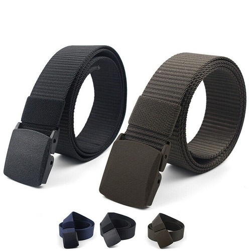 Men's Leather Nylon Waist Belts Replacement Waistband Strap Automatic Casual - Picture 9 of 25
