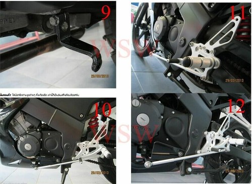 For CBR 125R 2012,2015,2016 87mm CNC Rearsets Footpegs Footrest Adjustable Black - Picture 6 of 14