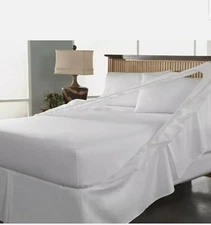 BEDSKIRT King Size Pleated Style by Tailor Fit 78"x80" White 