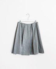 Vintage 00s Marni Silver Crosshatch Jacquard Silk Pleat Full Skirt sz IT 42 US 6