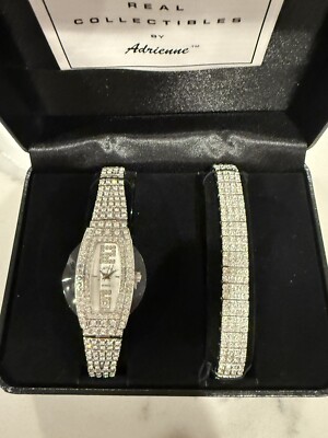NEW Real Collectibles By Adrienne Faux Diamond Silver Tone  display picture 3