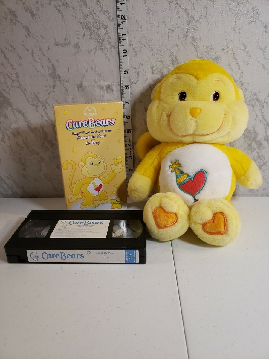 Vintage Care Bear Cousins Playful Heart Monkey with VHS Cassette