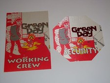GREEN DAY 2 BACKSTAGE 1990's TICKET PASSES TOUR pass dookie Billie Joe Armstrong