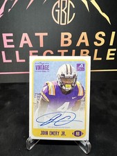 2021 ONYX VINTAGE COLLEGE FOOTBALL JOHN EMERY JR. BLUE AUTO