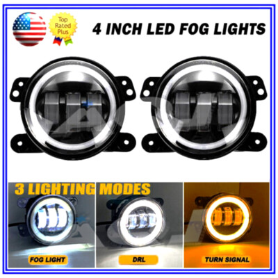 4" Inch Round LED Halo Fog Lights Angel Eyes DRL Lamp For Dodge Charger  2012 | eBay
