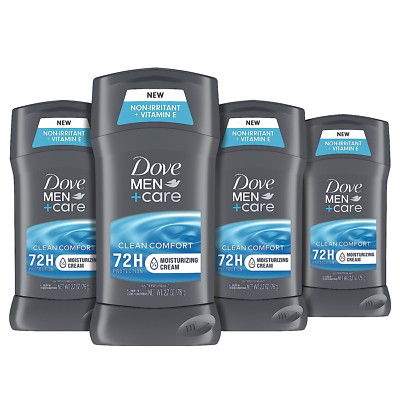 Dove Men+Care Antiperspirant Deodorant Stick Clean Comfort 4 Count  2.7 Oz