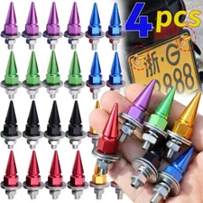 4x M6 Threaded Tips Screw Car License Plate Fastener Screw Bolt Auto Accessories