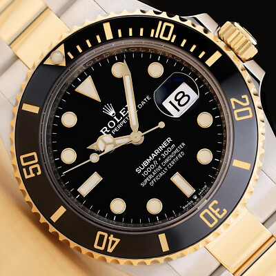 2022 NEW CARD ROLEX SUBMARINER DATE 126613LN BLACK 18K GOLD STEEL TWO TONE  WATCH