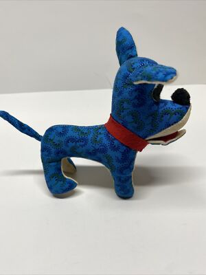 Vintage Plush Blue Dog Japan | eBay