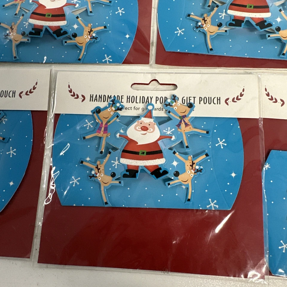 Handmade Holiday Pop-up Gift Card Envelope NEW 10-PACK Santa and Reindeer NEW - Image 2 of 4