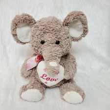 HugFun Elephant Love Heart Valentine Gray Plush 17"  Stuffed Animal Toy B225