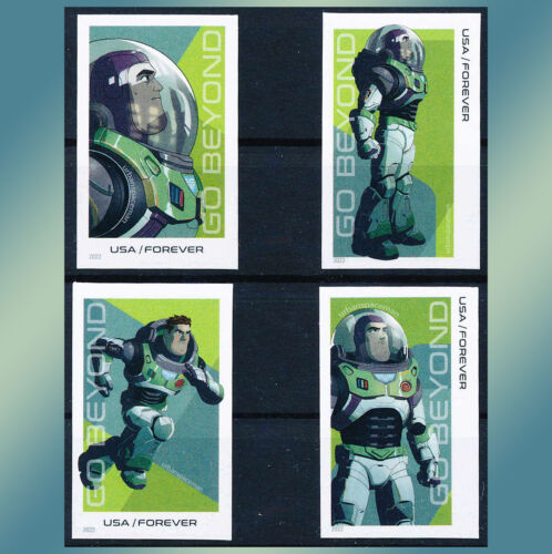 5709a-5712a  Buzz Lightyear Set of 4 Imperf Singles 4 Designs No Die Cuts - 第 1/1 張圖片