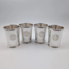 International Model P699 Sterling Silver Mint Julep Cup - w/Monogram - Set of 4