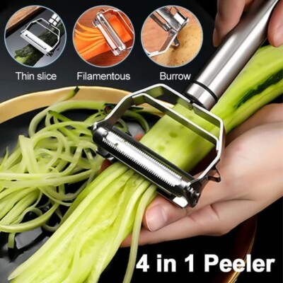 4in1 vegetable peeler stainless steel melon planer multi-function double head pe