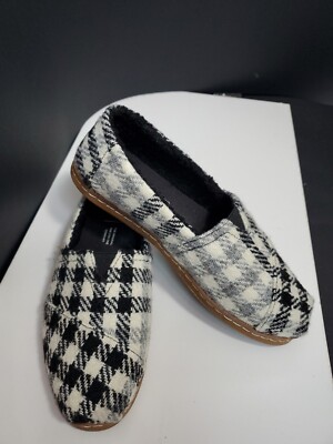 Toms Fabric wool textile Flat Slip-On Shoes W6