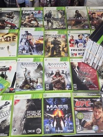 (Lot of 80 and Console, 2 Controllers With Charger, Kinect) Tested&Works Games 
