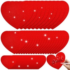 BBTO 90 Pcs Valentine's Day Glitter Heart Cutouts 3 Sizes Paper Hearts,