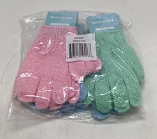 Exfoliating Spa Bath Gloves in Green, Blue, Pink LOT OF 12