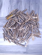 Wooden Clothes Pins Laundry Crafts Hobby, Old School Vintage USA, Rustic