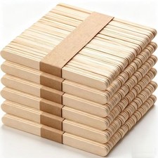300 Pcs Natural Wood Craft Sticks Ice Cream Popsicle Sticks for Treats