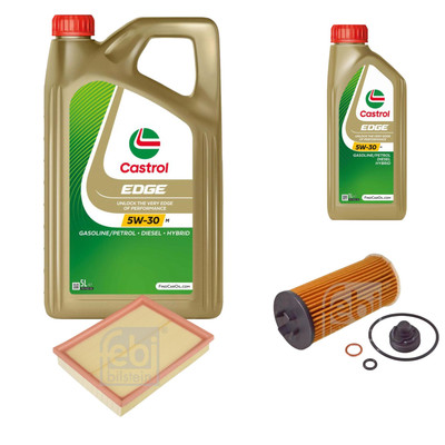 FEBI BILSTEIN Inspektionspaket 6L CASTROL EDGE 5W-30 M für BMW I8 I12 Hybrid