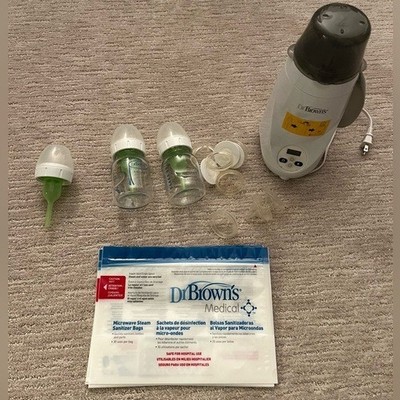 Dr. Brown Glass Bottles & Warmer Lot (Bundle)