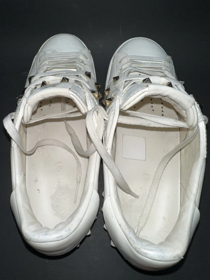Valentino Garavani Rockstud Untitled Sneaker In White Calfskin Leather Size 38 - Image 4 of 4