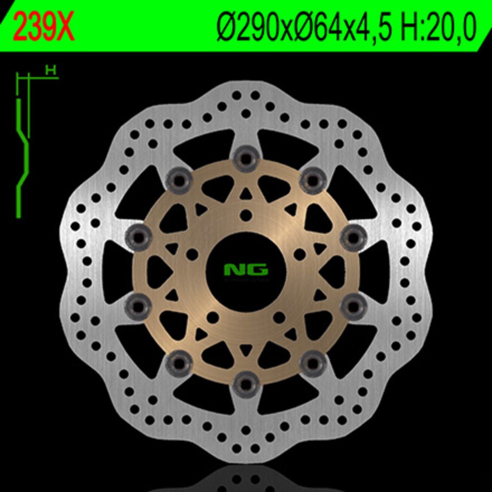 Free Shipping Ng Brakes Wavy Floating Brake Disc For Motorcycle Parts