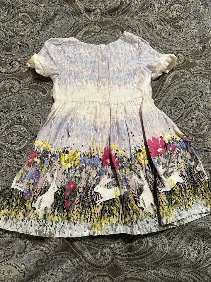 OSHKOSH Genuino Niños Bebé Niña Talla 4t Silenciado Floral Conejo Vestido ¡Lindo!! Foto 3 de 3