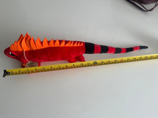 NATURE PLANET  IGUANA LIZARD  PLUSH CUDDLY SOFT TOY RED 20"