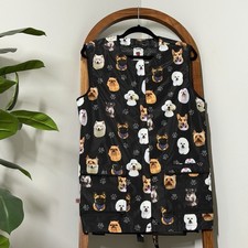 Ladybird MEDIUM Black Dog Print Sleeveless Mesh Back Grooming Smock Vest 706