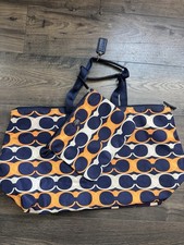 Coach Getaway Signature Packable Travel Weekender Orange/Navy