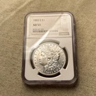 1883 S NGC AU53 Morgan Silver Dollar $1 US Mint Rare Key Date Coin 1883-S F002
