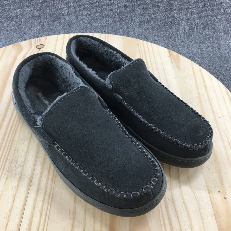 Zapatillas Eddie Bauer Para Hombres 11-12 Sherman Mocasín Gris Gamuza Sin Cordones Punta Redonda Foto 3 de 4