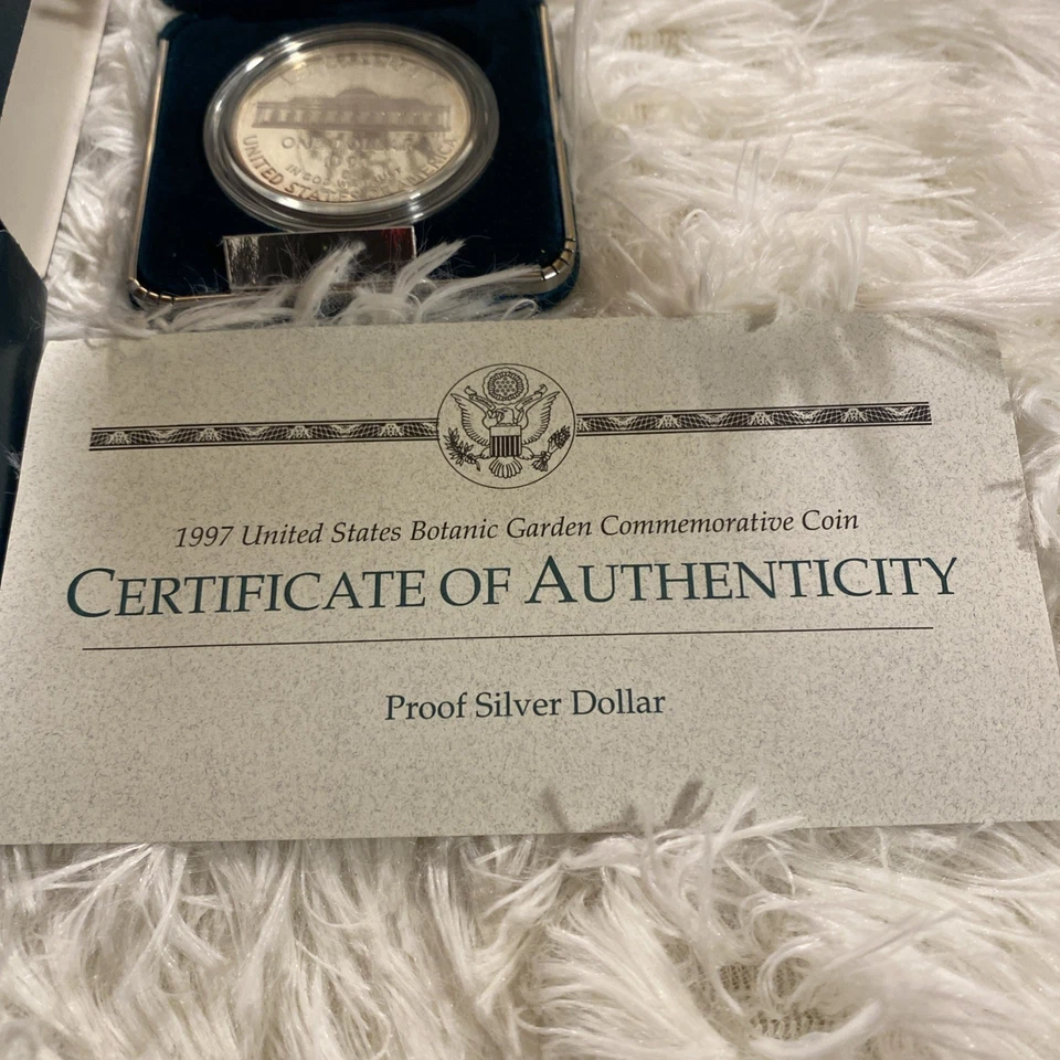 1997-P Botanic Garden Proof Silver Dollar US Mint $1 Commemorative OGP Box COA - Image 3 of 4