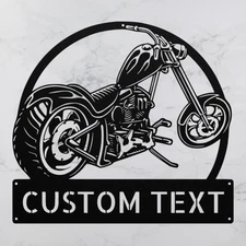 Personalized Motorcycle Metal Sign Custom Home or Office Decor Gift for Bikers