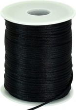 TONIFUL 2mm x 110 Yards Black Nylon Cord Satin String for Bracelet 2mm,