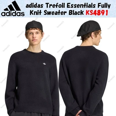 Adidas Trefoil Essentials suéter totalmente tejido negro KS4891 tamaño de Japón - Imagen 1 de 4