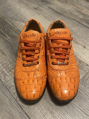 Pelle Pelle Men Orange Leather Shoes Size 10.5