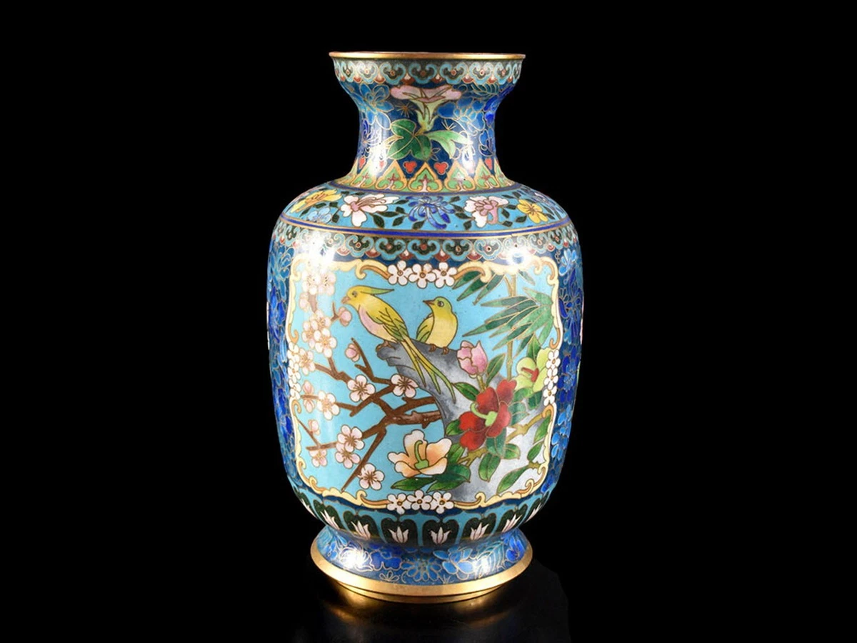 蓝色日本古董花瓶| eBay