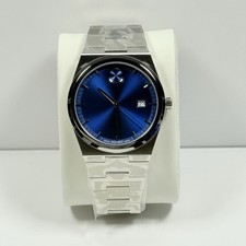 Movado Bold Quest 3601221 Blue Sunray Dial Stainless Steel 40mm Unisex Watch.