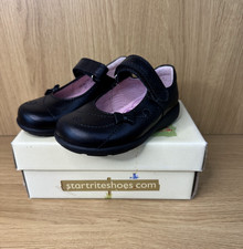 Image of Start-Rite School Shoes Paper Flats Mary Jane Girls UK 6 Wide Fit Black Leather