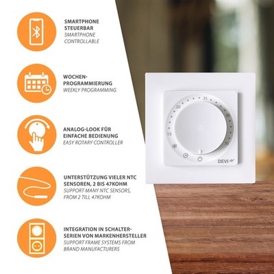 DEVIreg Room 140F1161 Bluetooth Thermostat Controller Electric Environment