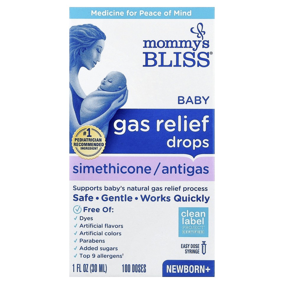Mommy s Bliss Gas Relief Simethicone Drops Newborn 1 fl oz 30 ml Dairy-Free,