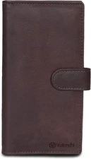 Leather Checkbook Cover for Men & Women - Duplicate Checks - RFID Blocking - Sli