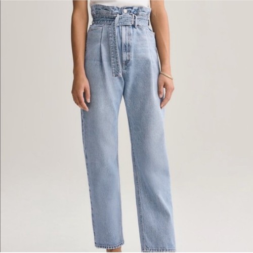 AGOLDE Reworked 90s Paperbag Jeans Straight Leg High Rise Belted Size 29 - Bild 1 von 18