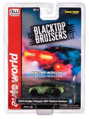Auto World Xtraction 2021 Dodge Charger SRT Hellcat Redeye (Green) HO Scale Slot