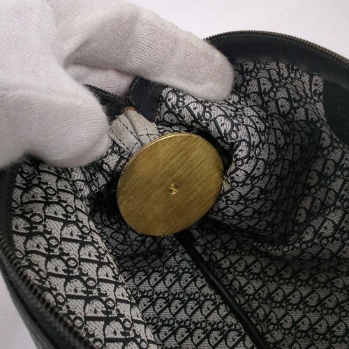 CHRISTIAN DIOR Bolso de Hombro Tambor Vintage Bolso Bandolera Pequeño Cuero Negro - Imagen 13 de 17